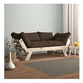 Woodesk CPT8123-210 Adalar Masif Natural-Kahve Renk 2'li Kanepe