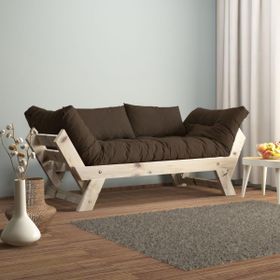 Woodesk CPT8123-210 Adalar Masif Natural-Kahve Renk 2'li Kanepe