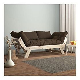 Woodesk CPT8123-210 Adalar Masif Natural-Kahve Renk 2'li Kanepe