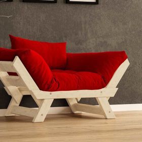 Woodesk CPT8145-140 Adalar Masif Kırmızı Renk Tekli Koltuk