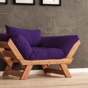 Woodesk CPT8157-140 Adalar Masif Mor Tekli Koltuk