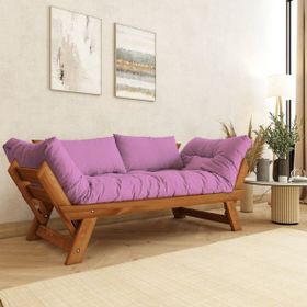 Woodesk CPT8162-210 Tik Pembe Adalar Masif 2'li Kanepe