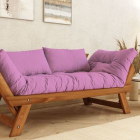Woodesk CPT8162-210 Tik Pembe Adalar Masif 2'li Kanepe