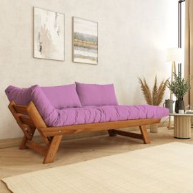 Woodesk CPT8162-210 Tik Pembe Adalar Masif 2'li Kanepe