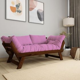 Woodesk CPT8165-210 Adalar Masif Ceviz-Pembe Renk 2li Kanepe
