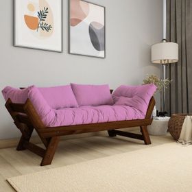 Woodesk CPT8165-210 Adalar Masif Ceviz-Pembe Renk 2li Kanepe