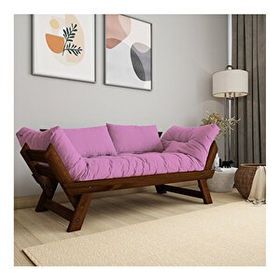 Woodesk CPT8165-210 Adalar Masif Ceviz-Pembe Renk 2li Kanepe