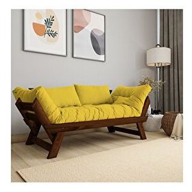 Woodesk CPT8166-210 Adalar Masif Ceviz-Sarı Renk 2li Kanepe