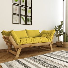 Woodesk CPT8169-210 Adalar Masif Natural-Sarı Renk 2li Kanepe