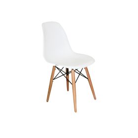 Woodesk Luna Beyaz Ağaç Ayaklı Modern Eames Sandalye
