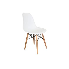 Woodesk Luna Beyaz Ağaç Ayaklı Modern Eames Sandalye