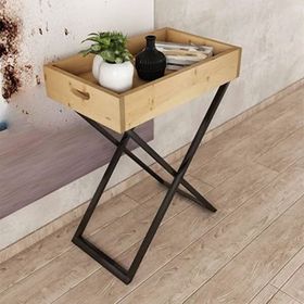 Woodesk Rio CPT2008-50 Masif Ağaç 50x30 cm Natural Tepsi Sehpa