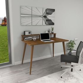 Woodface Kelly Ceviz Doğal Ahşap Çalışma Masası