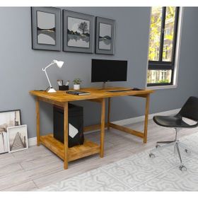 Woodface Lisa Doğal Ahşap Meşe Çalışma Masası