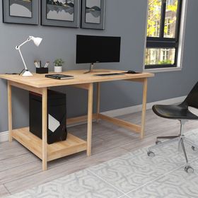 Woodface Lisa Naturel Doğal Ahşap Çalışma Masası