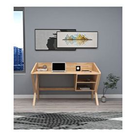 Woodface Snow Doğal Ahşap Çalışma Masası