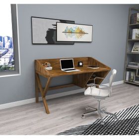 Woodface Snow Doğal Ahşap Ceviz Çalışma Masası