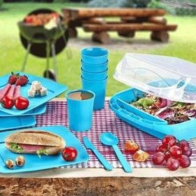 Wood&Good 4'lü 22 Parça Çantalı Piknik Seti