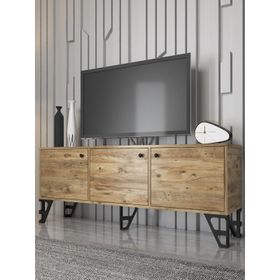 Wood'n Love Bello 160 cm Atlantik Çam-Siyah Tv Ünitesi