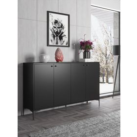 Wood'n Love Hestia Premium 160 cm 4 Kapak Metal Ayaklı Çok Amaçlı Dolap Konsol