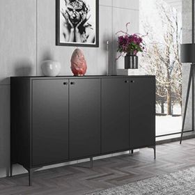 Wood'n Love Hestia Premium 160 cm 4 Kapak Metal Ayaklı Çok Amaçlı Dolap Konsol