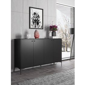 Wood'n Love Hestia Premium 160 cm 4 Kapak Metal Ayaklı Çok Amaçlı Dolap Konsol