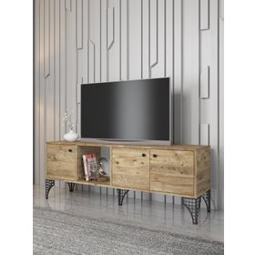 Wood'n Love Hira 160 cm Atlantik Çam-Siyah Tv Ünitesi