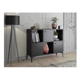 Wood'n Love Orbit Premium 3 Kapaklı Metal Ayaklı Çok Amaçlı Siyah Dolap Konsol