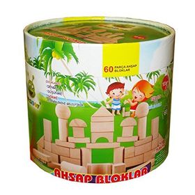 Woodoy 025KR 60 Parça Naturel Büyük Kova Bloklar