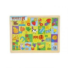 Woody Alfabe Resimli Ahşap Puzzle
