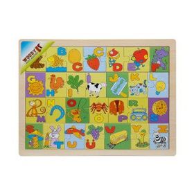 Woody Alfabe Resimli Ahşap Puzzle