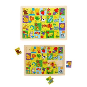 Woody Alfabe Resimli Ahşap Puzzle
