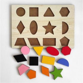 Woody Life Eğitici 13 Parçalı Renkli Ahşap Geometrik Şekiller Bultak