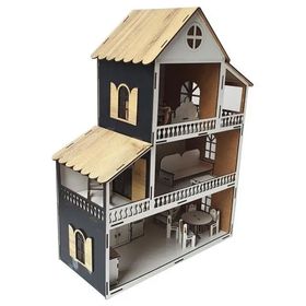 Woody Life Siyah Çocuk Evcilik Barbi Evi