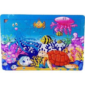Woodylife Deniz Kaplumbası ve Arkadaşları 35 Parça Puzzle Eğitici Çocuk Oyuncak Ahşap Yapboz