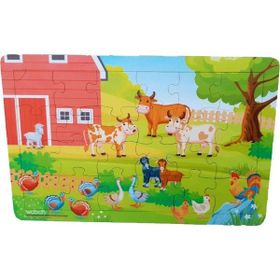 Woodylife Eşli Çiftlik Hayvanları 30 Parça Çocuk Oyuncak Puzzle Ahşap Yapboz