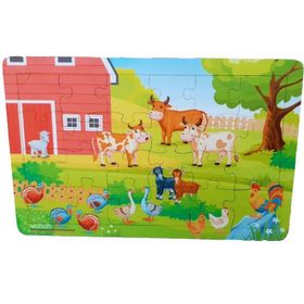 Woodylife Eşli Çiftlik Hayvanları 30 Parça Çocuk Oyuncak Puzzle Ahşap Yapboz