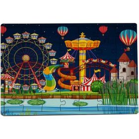 Woodylife Lunapark 35 Parça Puzzle Eğitici Çocuk Oyuncak Ahşap Yapboz