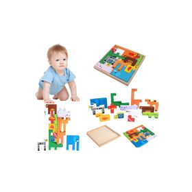 Woodylife Puzzle Çocuk Oyuncak Denge Tetrisi Oyunu Çocuk Oyuncak Ahşap Yapboz