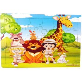 Woodylife Safari Hayvanları 35 Parça Puzzle Eğitici Çocuk Oyuncak Ahşap Yapboz