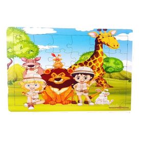 Woodylife Safari Hayvanları 35 Parça Puzzle Eğitici Çocuk Oyuncak Ahşap Yapboz