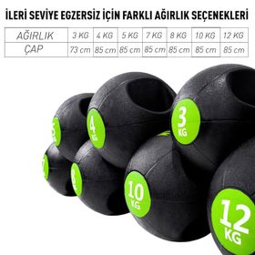 Woqes Çift Tutacaklı 10 kg Ağırlık Topu