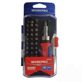 Workpro WP200517 38 Parça Profesyonel CR-V Cırcırlı Bits Tornavida Seti