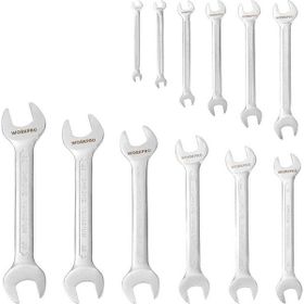 Workpro WP202507 6-32 mm 12 Parça CR-V Profesyonel Açık Ağız Anahtar Takımı ve Bez Taşıma Kılıfı