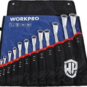 Workpro WP202510 6-32 mm 12 Parça CR-V Profesyonel İki Ağızlı Yıldız Anahtar Takımı ve Bez Taşıma Kılıfı