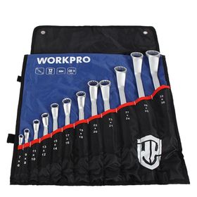 Workpro WP202510 6-32 mm 12 Parça CR-V Profesyonel İki Ağızlı Yıldız Anahtar Takımı ve Bez Taşıma Kılıfı