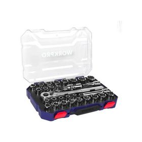 Workpro WP202525 30 Parça 1/2 inç CR-V Metrik inç Profesyonel Lokma Takımı