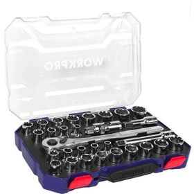 Workpro WP202525 30 Parça 1/2 inç CR-V Metrik inç Profesyonel Lokma Takımı