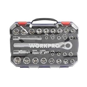 Workpro WP202525 30 Parça 1/2 inç CR-V Metrik inç Profesyonel Lokma Takımı