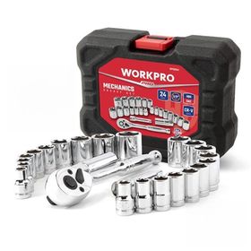 Workpro WP202541 3/8'’ Cr-V 24 Parça Metrik/İnç Ağır Hizmet Lokma Takımı